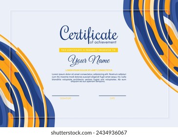 Colorful certificate of achievement template with abstract