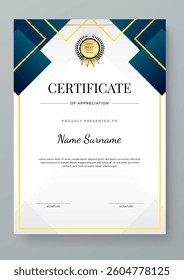 Colorful Certificate of Appreciation Design with Geometric Shapes