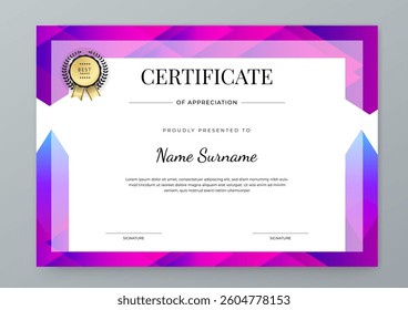 Colorful Certificate of Appreciation With Modern Design