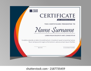 Colorful Certificate Border Template Luxury Vector Stock Vector ...