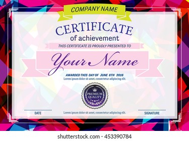 colorful Certificate Diploma template vector illustration