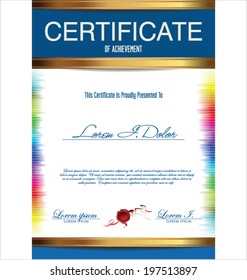 Colorful certificate template