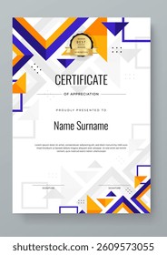 Colorful Certificate Template with Geometric Design Elements