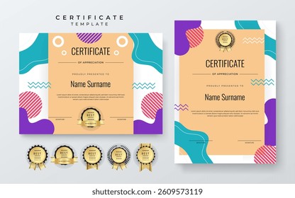 Colorful Certificate Template with Geometric Design Elements