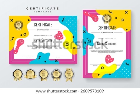 Colorful Certificate Template with Geometric Design Elements