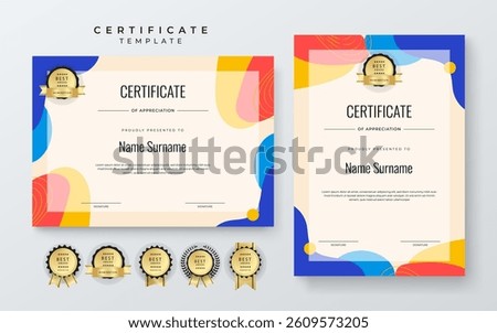 Colorful Certificate Template with Geometric Design Elements