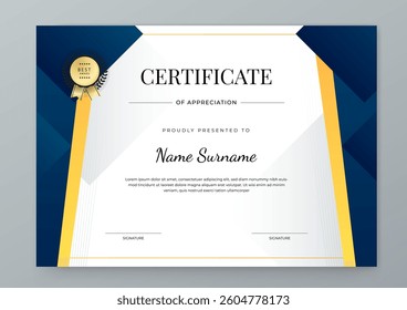Colorful Certificate Template With Modern Geometric Design. Elegant Certificate Template Geometric Shapes With a Colorful and Modern Design. Perfect for Professional or Educational Recognition Needs