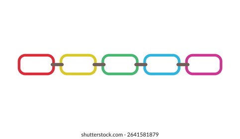 A colorful chain with a white background