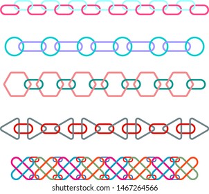colorful chains consist of different geometric shapes