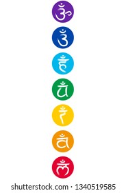 Colorful Chakra Icons Set