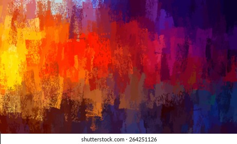 Colorful chalk brush strokes background. Vector version