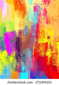 Colorful Chalk Brush Strokes Background. Vector Version