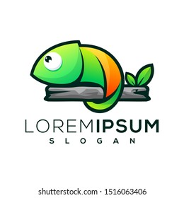 colorful chameleon logo design ready to use