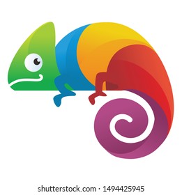 Colorful Chameleon Logo Icon Design Vector