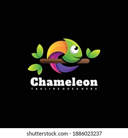 colorful chameleon logo illustration vector template