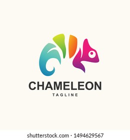 Colorful Chameleon logo template design