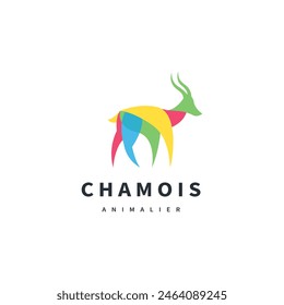 colorful chamois vector logo design illustration