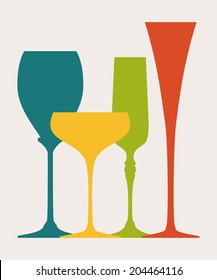 Colorful champagne glasses