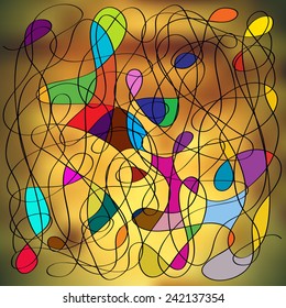 colorful chaos paint on blurry background