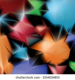 Colorful Chaotic Cubes Wall Background. 3d Render Illustration.