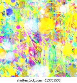 Colorful chaotic elements. Abstract seamless texture