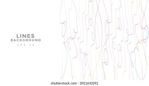 Colorful chaotic lines background. Hand drawn lines. Tangled chaotic pattern. Vector illustration.
