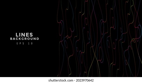 Colorful chaotic lines background. Hand drawn lines. Tangled chaotic pattern. Vector illustration.