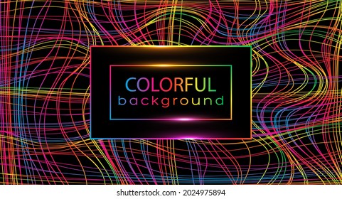 Colorful chaotic lines background. Hand drawn lines. Tangled chaotic pattern. Vector illustration.