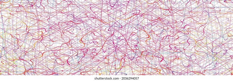 Colorful chaotic lines background. Hand drawn lines. Tangled chaotic pattern. Vector illustration.