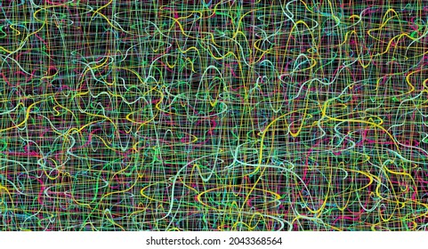 Colorful chaotic lines background. Hand drawn lines. Tangled chaotic pattern. Vector illustration.