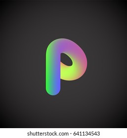 Colorful character from a font set, vector illustration
