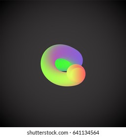 Colorful character from a font set, vector illustration