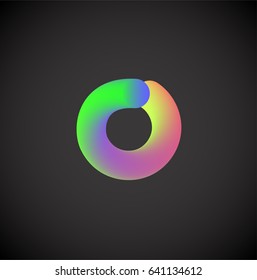 Colorful character from a font set, vector illustration