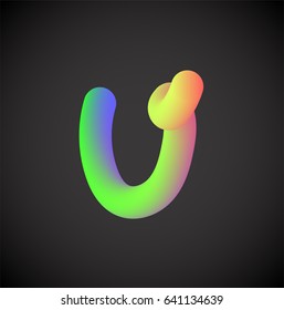 Colorful character from a font set, vector illustration