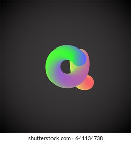 Colorful character from a font set, vector illustration