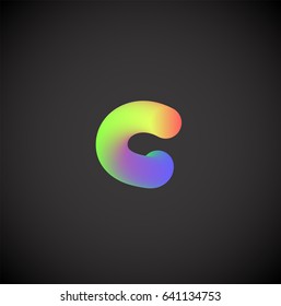 Colorful character from a font set, vector illustration