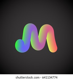 Colorful character from a font set, vector illustration