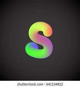 Colorful character from a font set, vector illustration