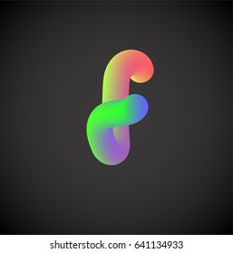 Colorful character from a font set, vector illustration