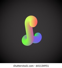 Colorful character from a font set, vector illustration