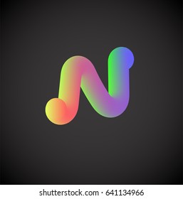 Colorful character from a font set, vector illustration