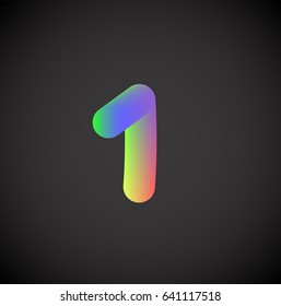 Colorful character from a rainbow font set, vector illustration