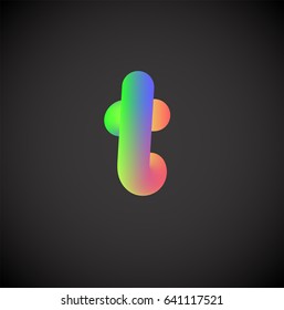 Colorful character from a rainbow font set, vector illustration