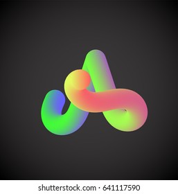 Colorful character from a rainbow font set, vector illustration