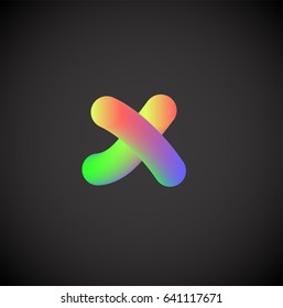 Colorful character from a rainbow font set, vector illustration
