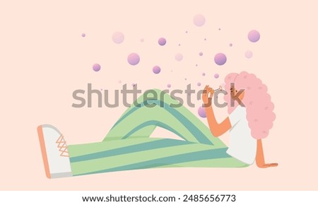 colorful character that blows bubbles.