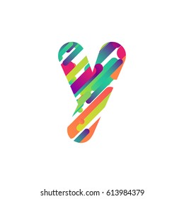 Colorful character from a typeface, vector illustration