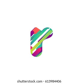 Colorful character from a typeface, vector illustration