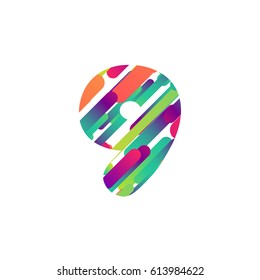 Colorful character from a typeface, vector illustration