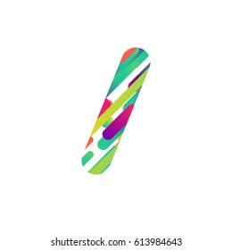 Colorful character from a typeface, vector illustration